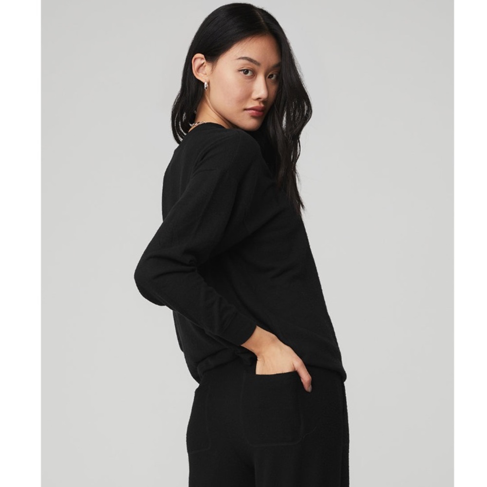 BNWT ALO Yoga Soho Pullover L Black SEALED! - Picture 2 of 8